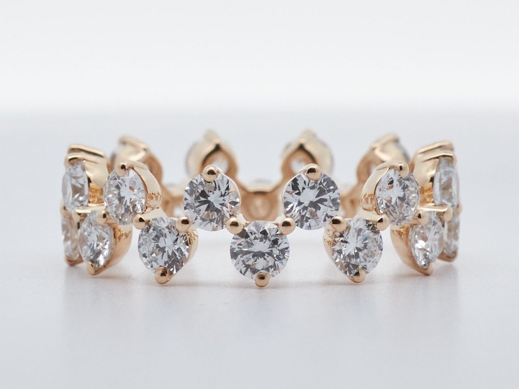 χωρίς τιμή ασφαλείας - Δαχτυλίδι - 14 καράτια Κίτρινο χρυσό -  2.93ct. tw. Διαμάντι (Εργαστηριακής καλλιέργειας) #4.3