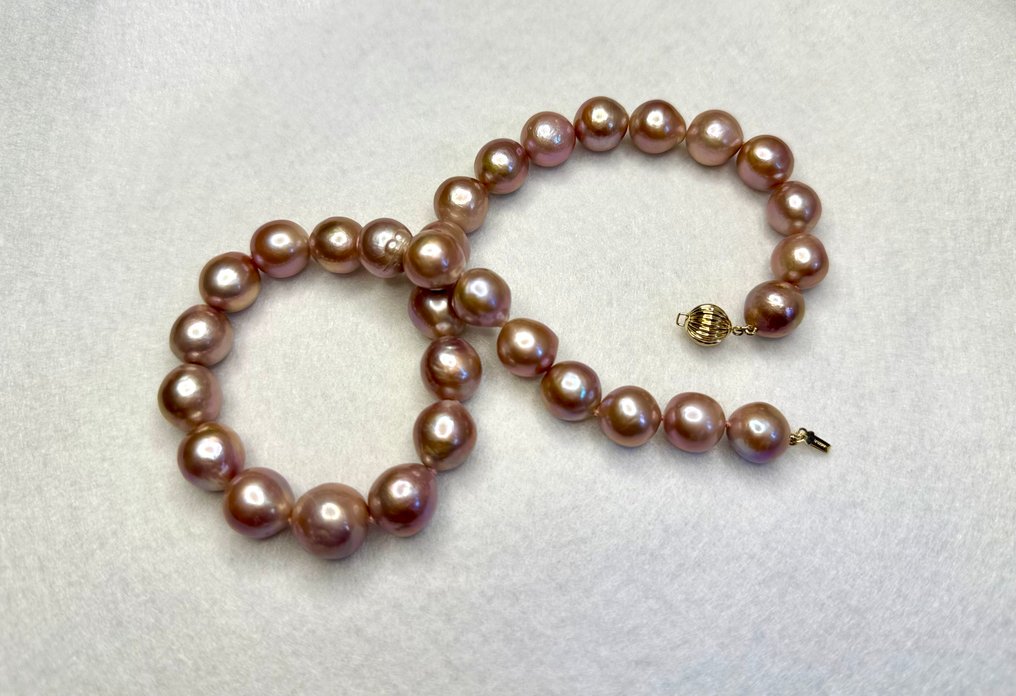 没有保留价 - 项链 - 14K包金 黄金 珍珠 - 爱迪生 parelcollier #3.2