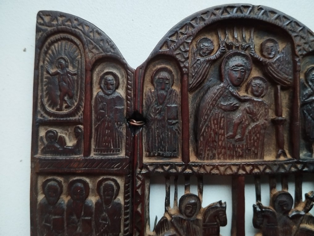 Icon - Saints, wooden carved icon - Wood #2.1