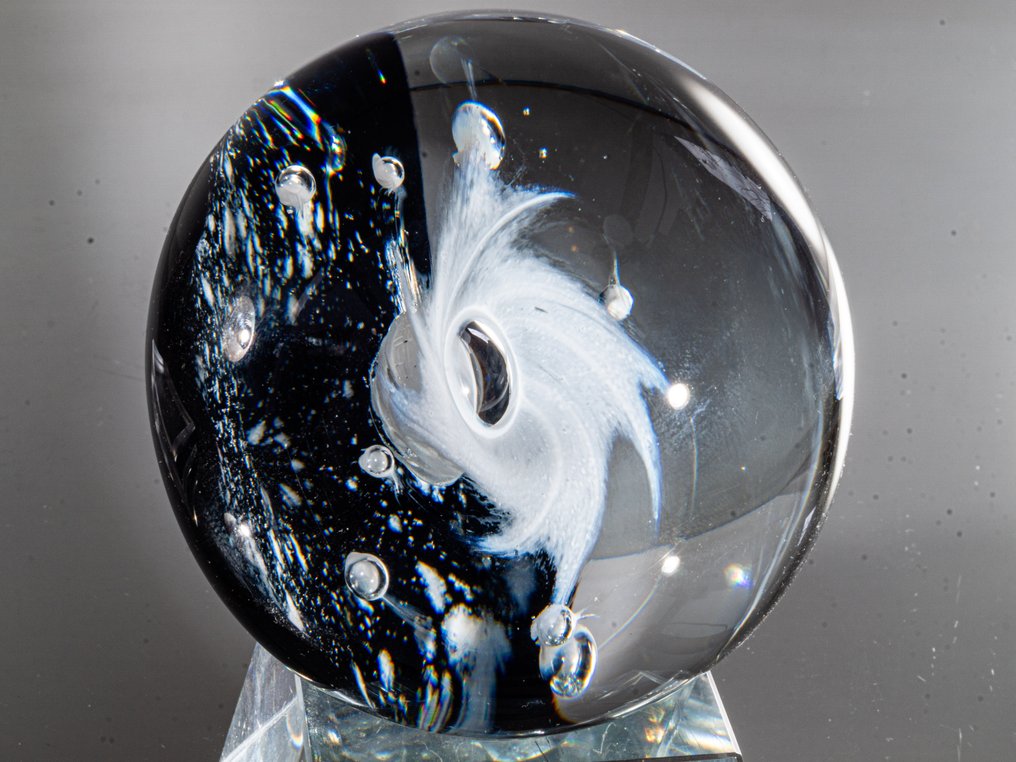 Selkirk Glass - Peter Holmes - 紙鎮 - "Spiral Galaxy " (Ltd. Edition 1986, Magnum Size) - Ø 8,4 cm - 玻璃 #4.3