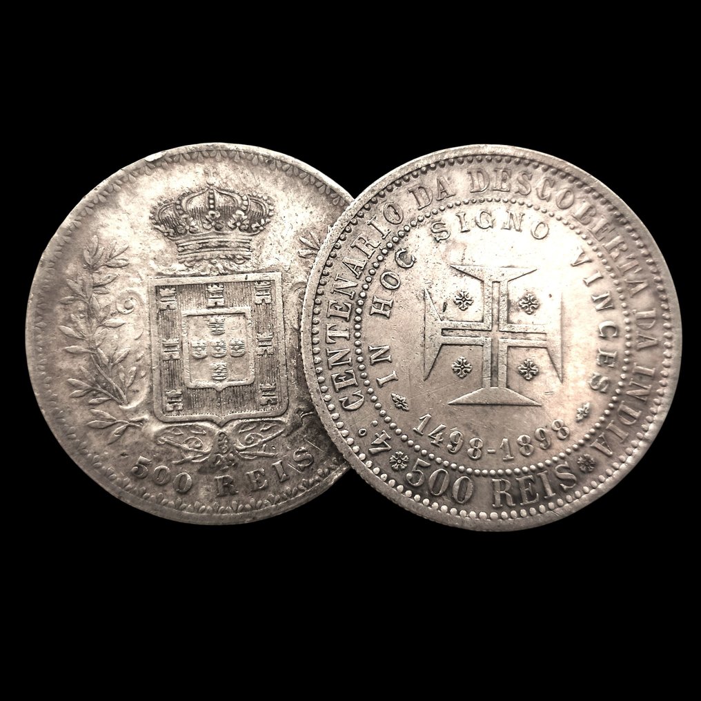 Πορτογαλία. D. Carlos I. Silver 2x 500 Réis 1896/1898 (2 moedas)  (χωρίς τιμή ασφαλείας) #1.0