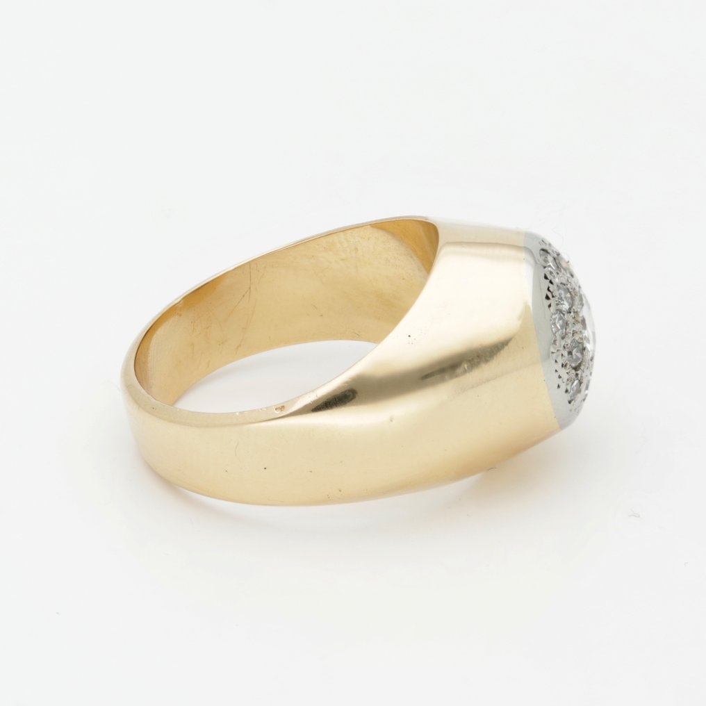 戒指 - 18K包金 黄金, 白金 钻石 (天然)  #4.3