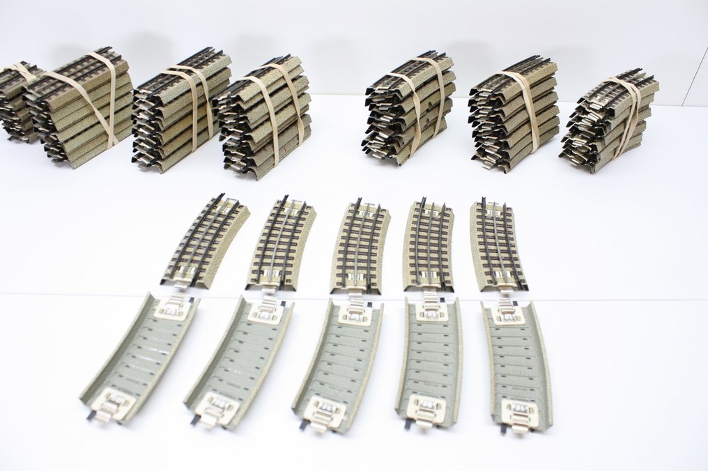 Märklin H0 - Γραμμές τρένου μοντελισμού (90) - 90x ράγες διαδρομής - 3-ράγες (vintage) #3.2