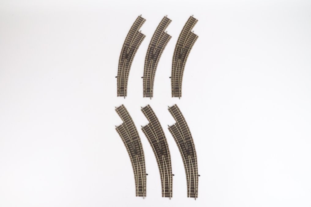 Fleischmann H0 - 6142 L / R - Model train tracks (6) - Professional railway track turnouts. #1.0