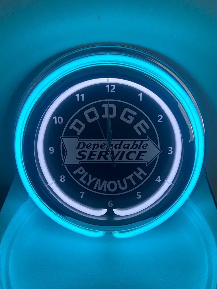 Sign - Dodge Plymouth - Horloge Néon #2.1