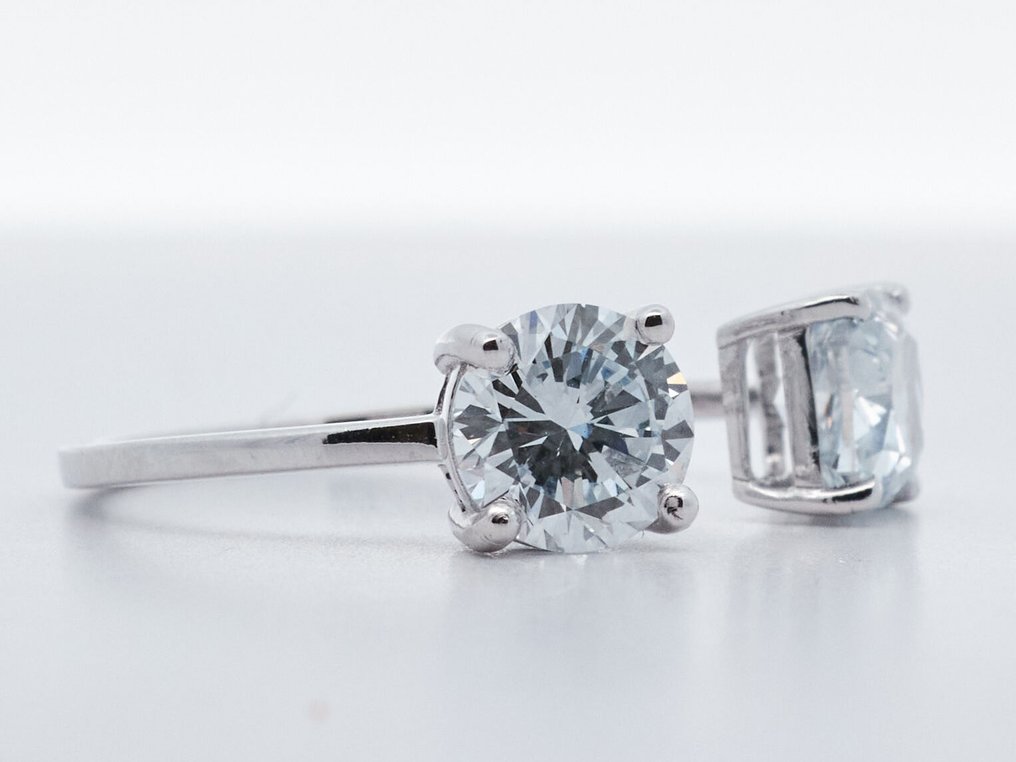 没有保留价 - 戒指 - 14K包金 白金 - 2.02ct. tw. 钻石 (实验室培育) #1.0