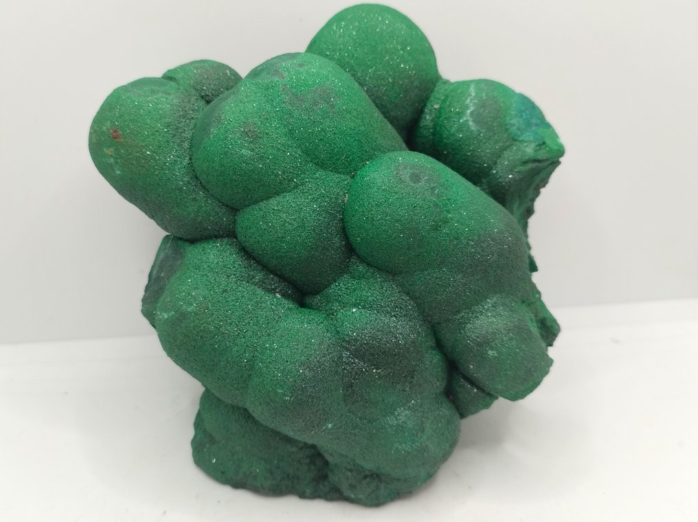 Zeldzame formatie - Uitzonderlijke kwaliteit Iriserenende vezelige bottendaalse malachiet- 820 g #1.0