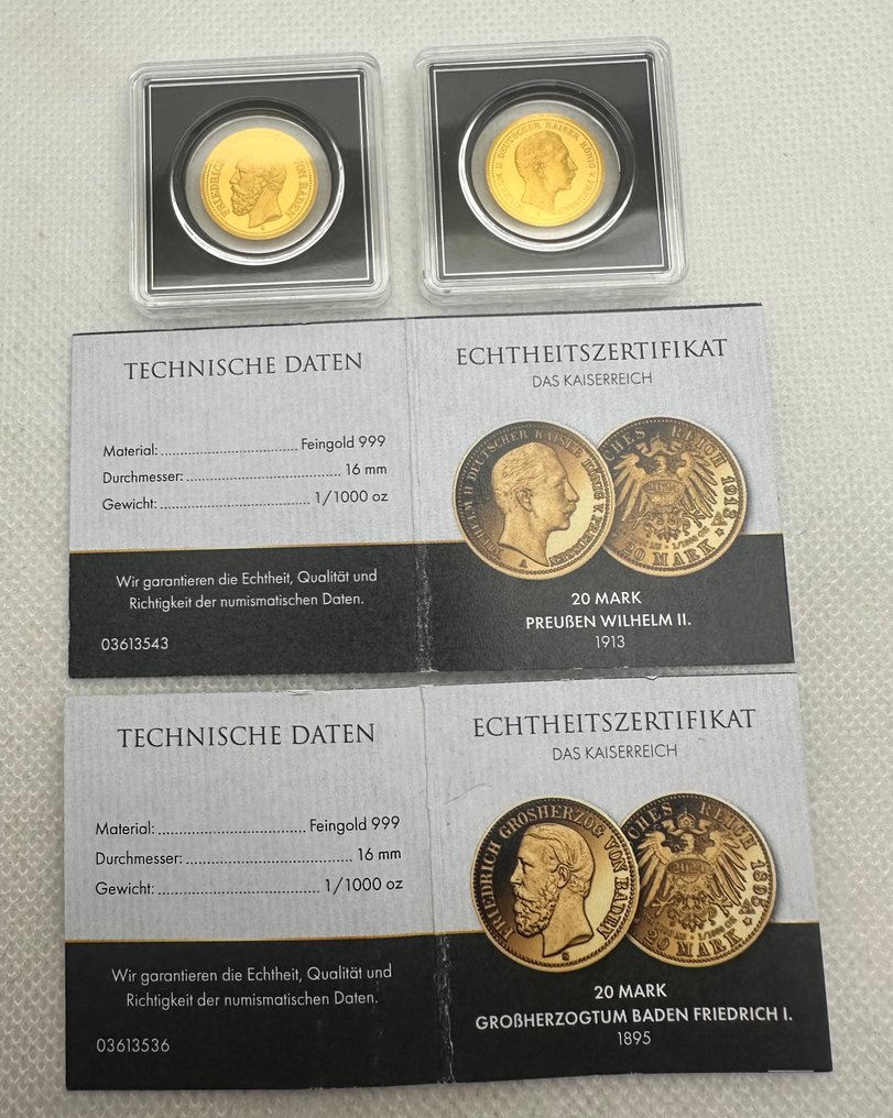 Duitsland. Medal ND 20+20 Mark , oro   (.999) (2 bars)  (Zonder minimumprijs) #3.2