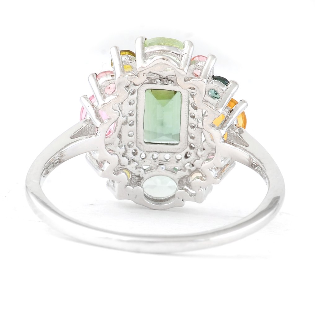 沒有保留價 - 戒指 鉑金 - 1.65ct. tw. 電氣石 - 藍寶石 #3.2