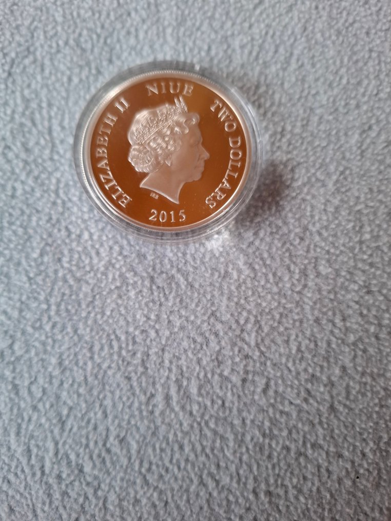 Νιούε. 2 Dollars 2015 Niue Ocean Predators, Great Barracuda colored  1 Oz  (χωρίς τιμή ασφαλείας) #1.0