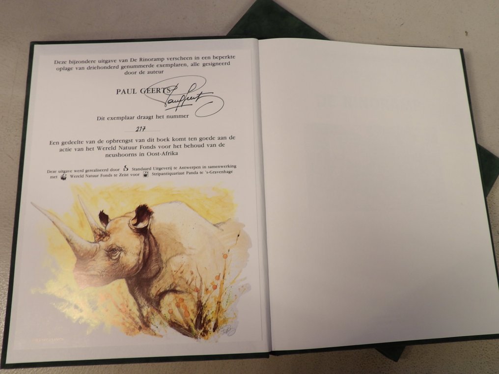Suske en Wiske - De Rinoramp - luxe fluwelen Panda uitgaven in schuifdoos - gesigneerd Paul Geerts - 1 x 豪华版 - 第一版 - 1989 #4.3
