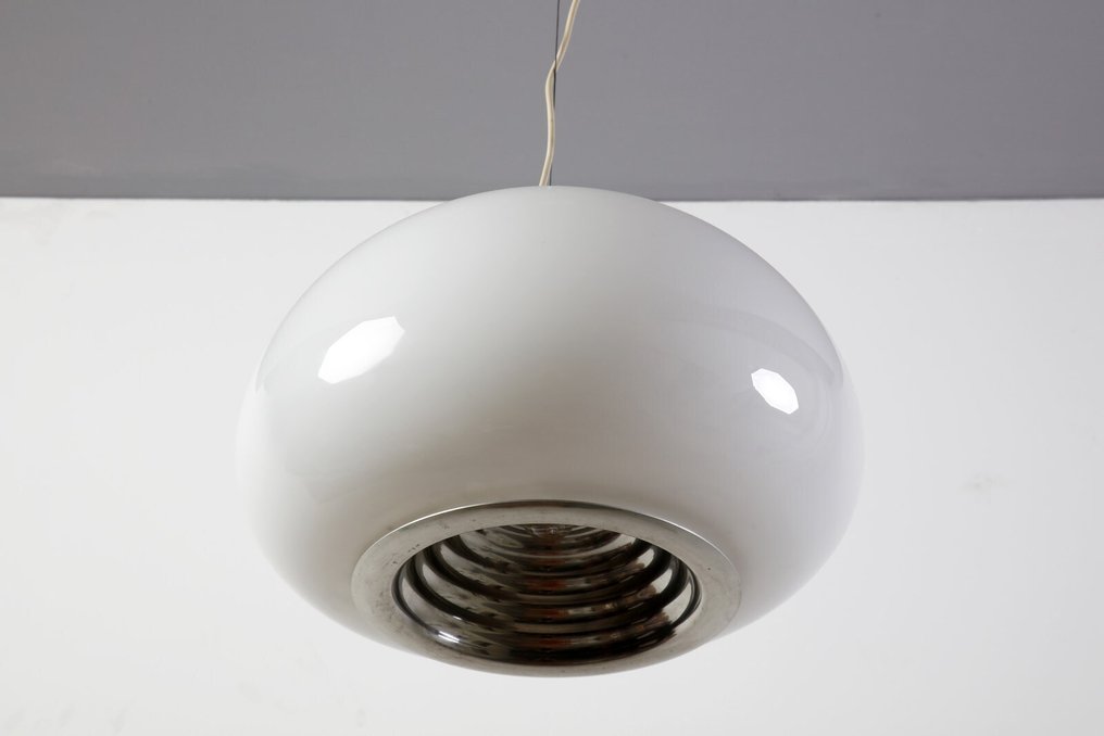 Flos - Achille Castiglioni, Pier Giacomo Castiglioni - Κρεμαστό φωτιστικό - Γυαλί οπαλίνης, ABS - Μαύρο & Άσπρο #2.1