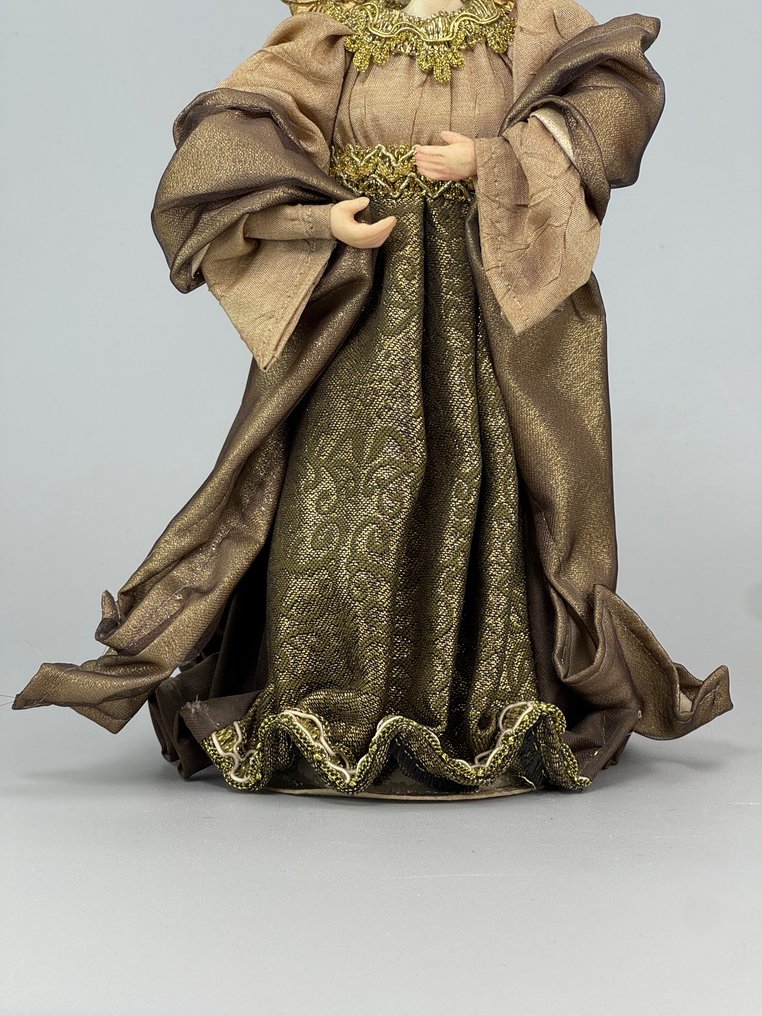 Αγαλματίδιο - Coppia di angeli decorativi (2) - Textile, Ρητίνη #4.3