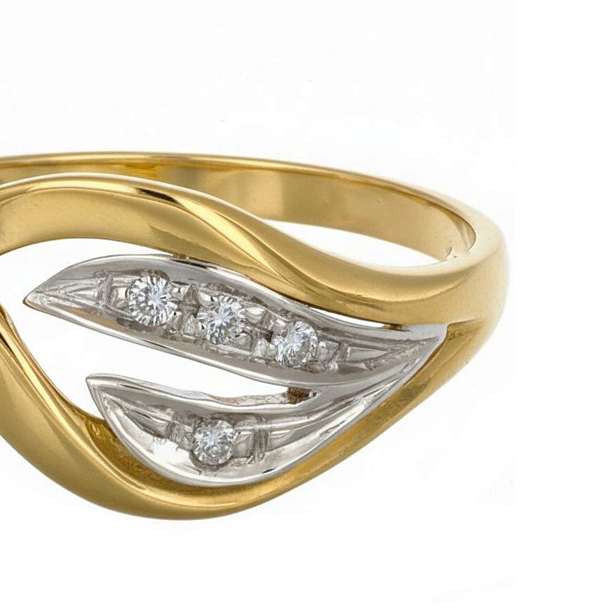 戒指 - 18 克拉 白金, 黃金 - 0.06ct. tw. 鉆石 (天然) #2.1