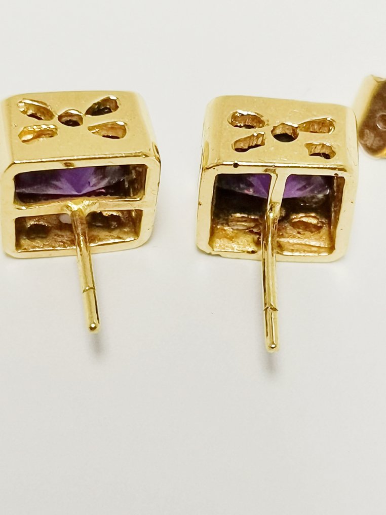 Øredobber - 18 karat Gull Ametyst #2.1