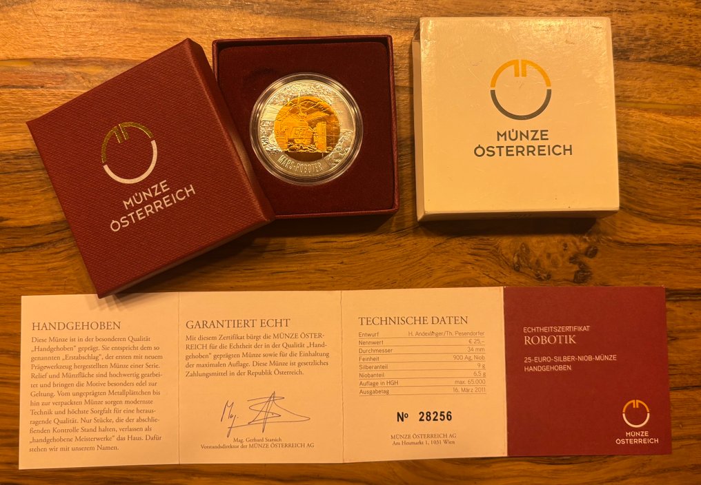 Αυστρία. 25 Euro 2011 "Robotik" NIOB Proof  (χωρίς τιμή ασφαλείας) #3.2