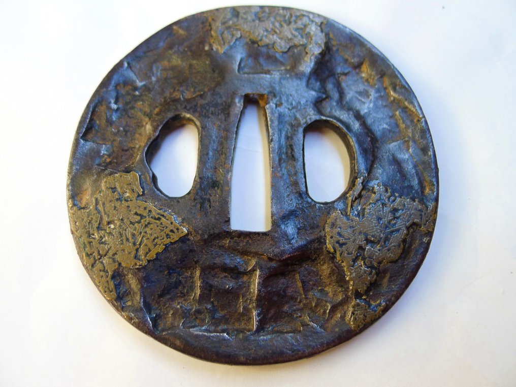 Όμορφο μοτίβο επίχρισματος από ορείχαλκο, hynjyo tsuba. - Ιαπωνία #1.0