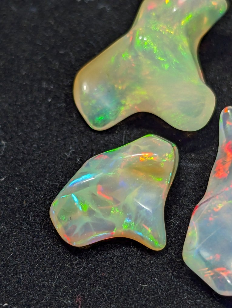 19克拉 - AAA级天然珍贵韦洛欧泊，经过抛光，展现出强烈的色彩变化。 自由形式 - 高度: 18 mm - 宽度: 14 mm- 3.8 g - (5) #4.3