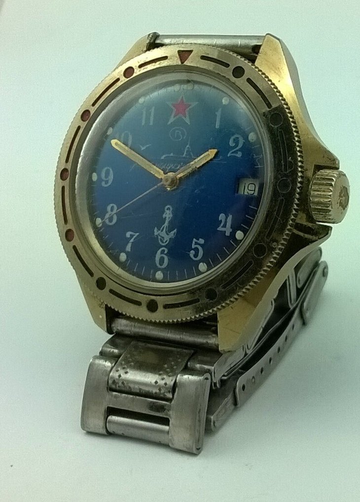 苏联（俄罗斯） - 苏联军用手表 – Vostok“指挥官” – 海军主题 – 1980年代 - 军用配件 #1.0