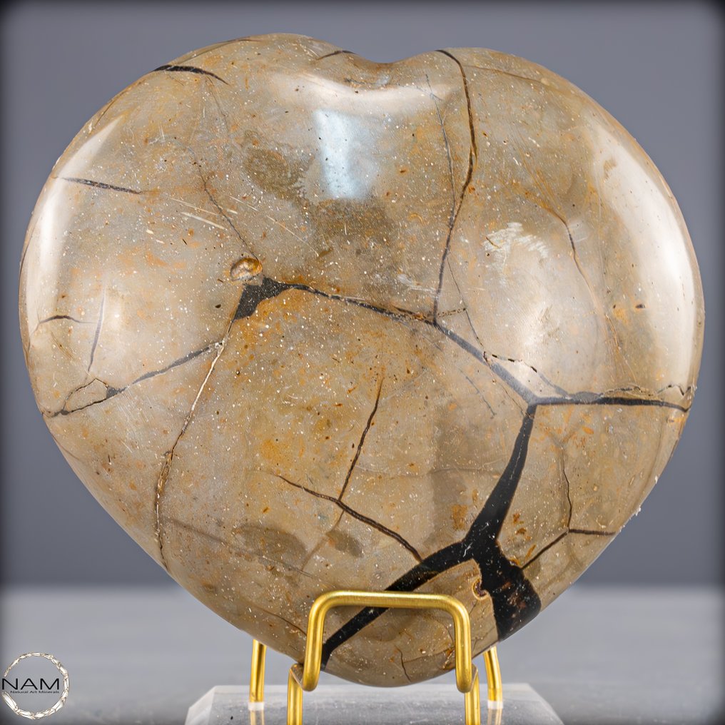 自然的七瓣心脏“龙蛋” 带有来自马达加斯加的方解石水晶- 1660.51 g #3.2