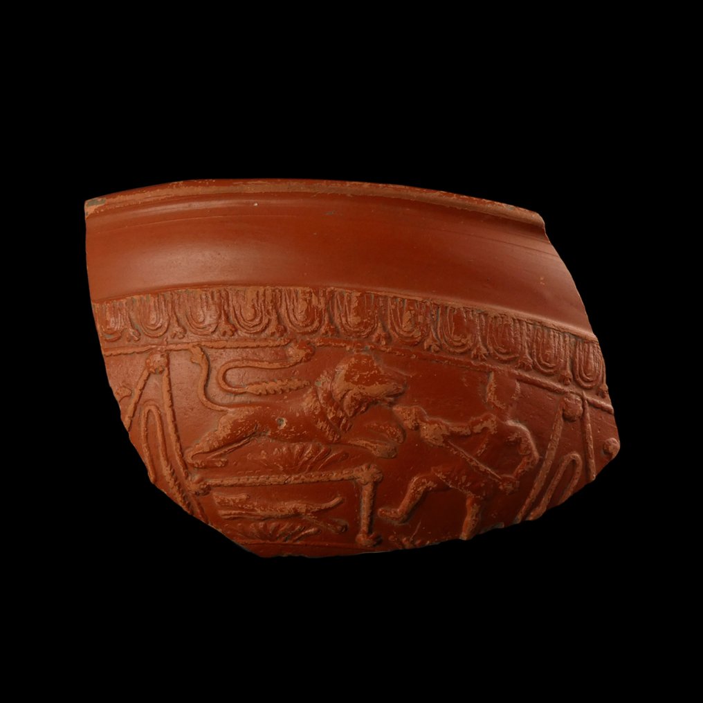 Αρχαία Ρωμαϊκή Σκηνή αγωνιστική σε θραύσμα Terra Sigillata. #1.0