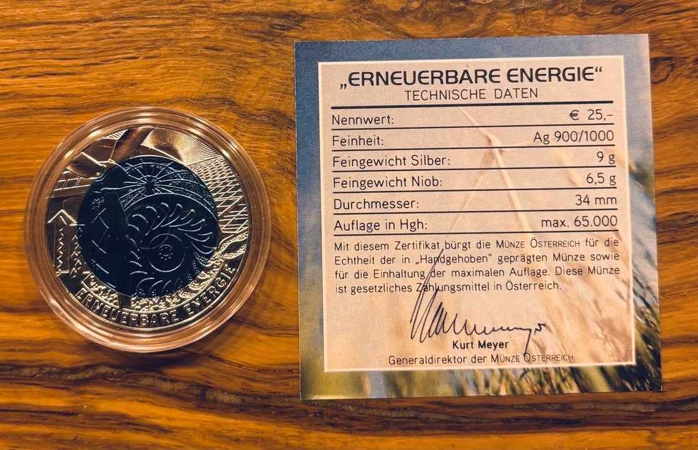 Αυστρία. 25 Euro 2010 "Erneuerbare Energie" NIOB Proof (χωρίς τιμή ασφαλείας) #2.1