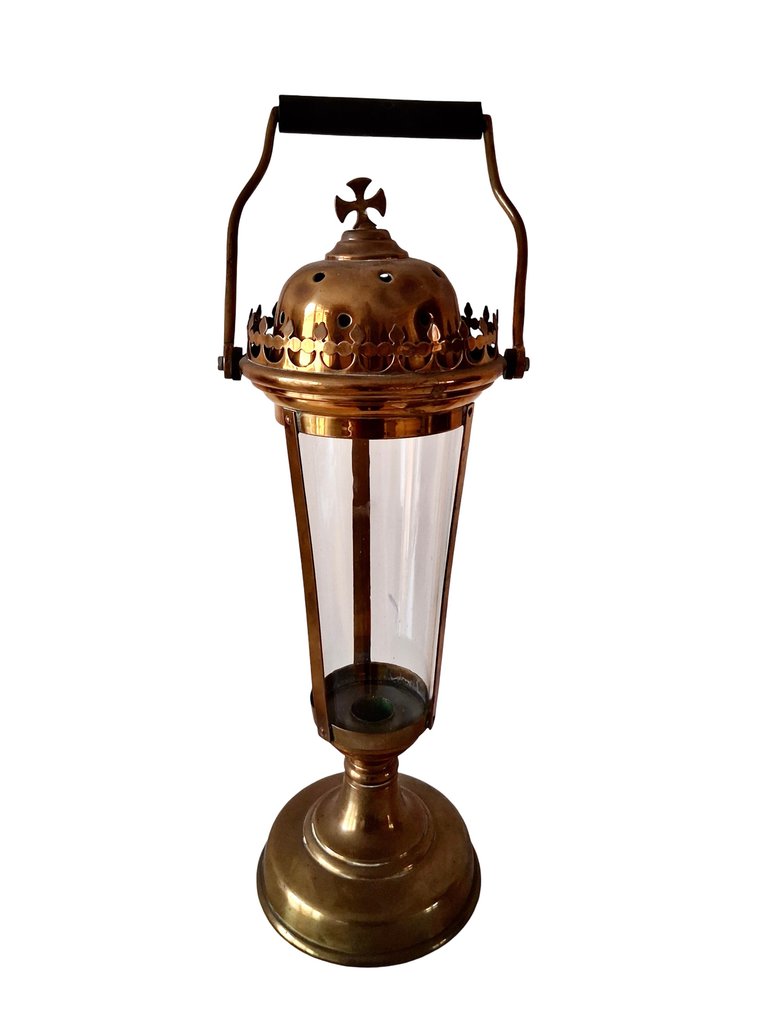 Φανάρι - Χαλκός, Γυαλί - Φανάρι μέτρησης - 26 εκ. #1.0