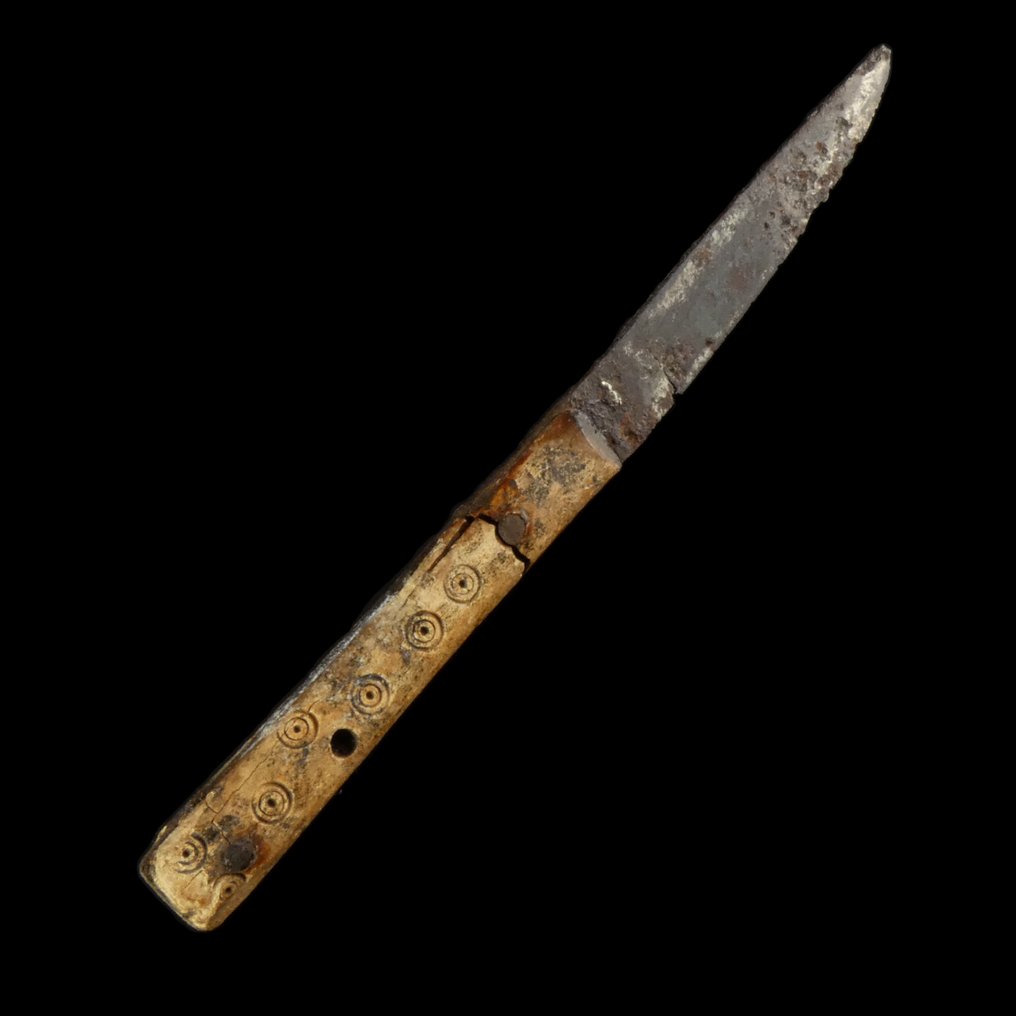 维京时代 铁 Knife, 带有装饰的骨柄 #1.0