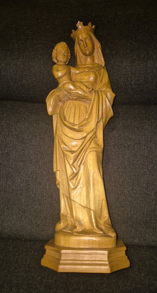 Anri - Γλυπτό, Madonna met kind - 43 cm - Ξύλο #2.1