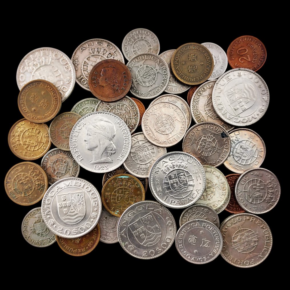 葡萄牙殖民地. Lot with 43 Coins (mixed lot, several face values, dates, metals) (沒有保留價) #1.0