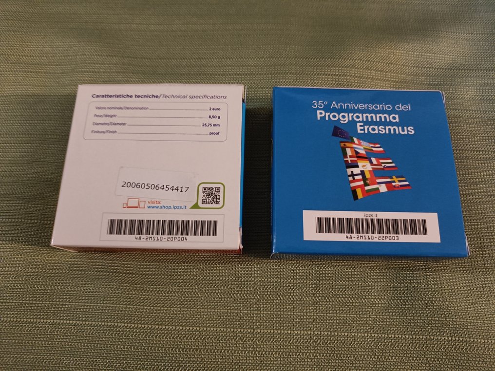Ιταλία. 2 Euro 2020/2022 "Montessori" + "Erasmus" (2 monete) Proof (χωρίς τιμή ασφαλείας) #2.1