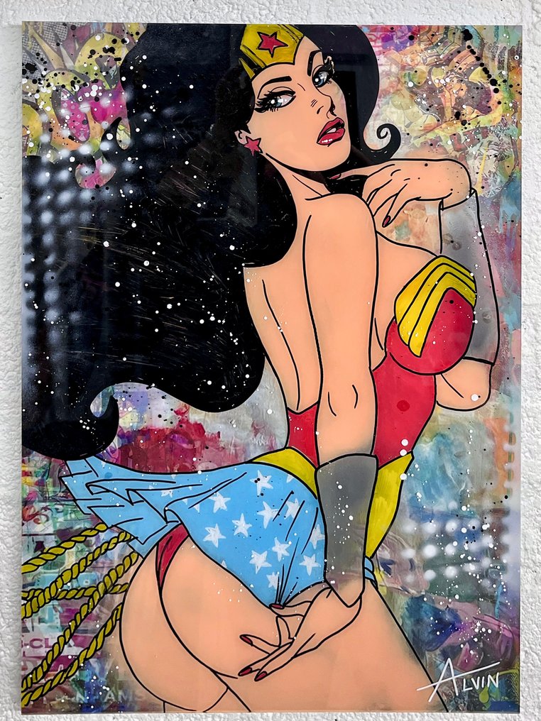 Alvin Silvrants - Curvy Wonder Woman - High Gloss cutting edge painting #1.0