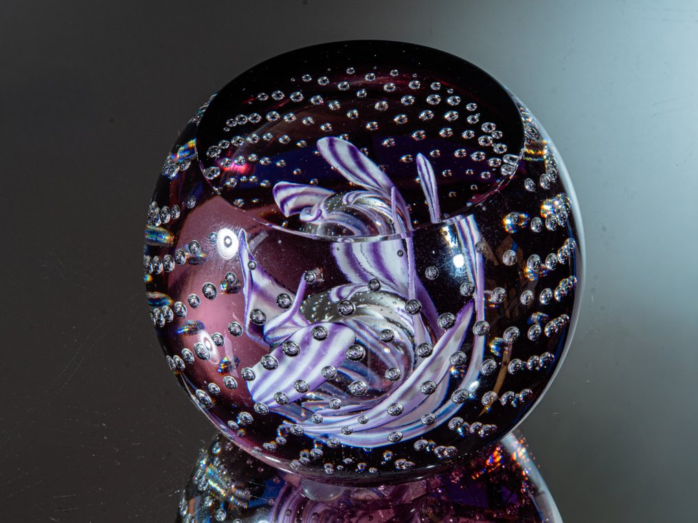 Caithness Glass - Stuart Cumming - 纸镇 - "Lilac Pool" (Ltd. Edition 1992) - Ø 7,8 cm - 玻璃 #4.3