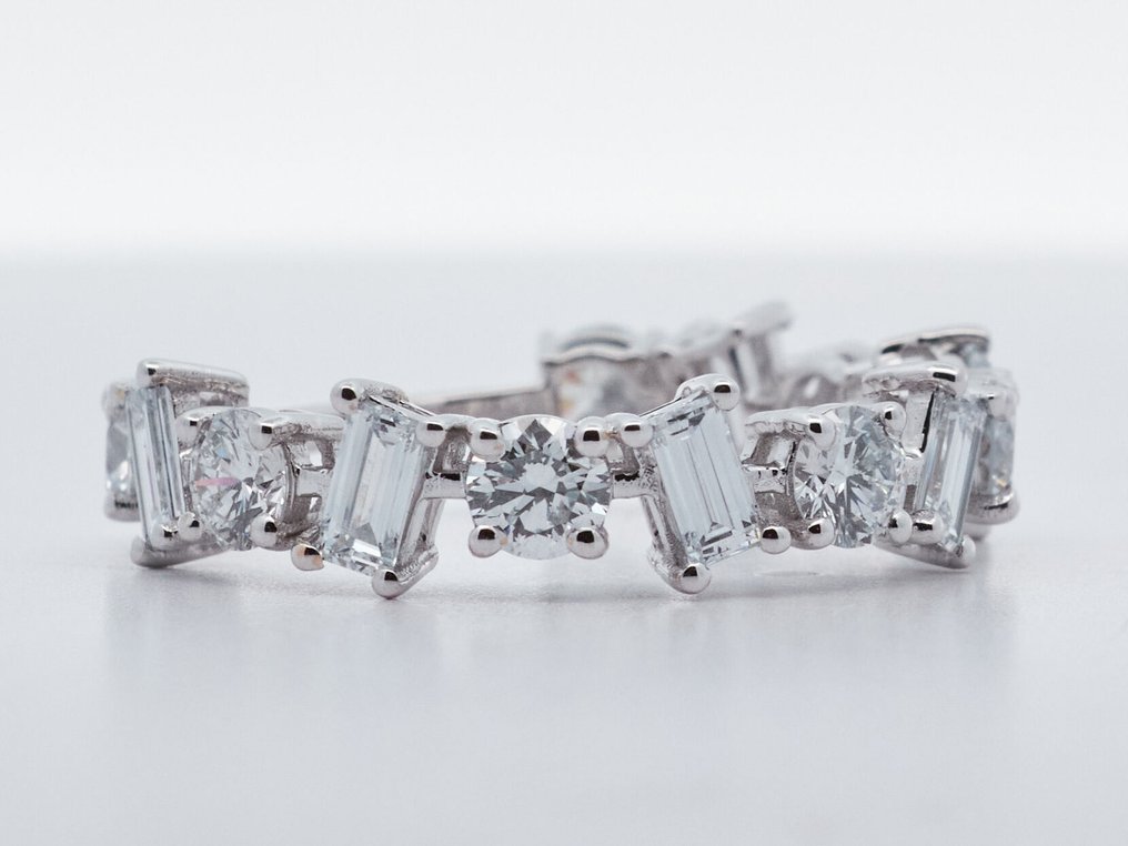 没有保留价 - 戒指 - 14K包金 白金 -  2.09ct. tw. 钻石 (实验室培育) #1.0