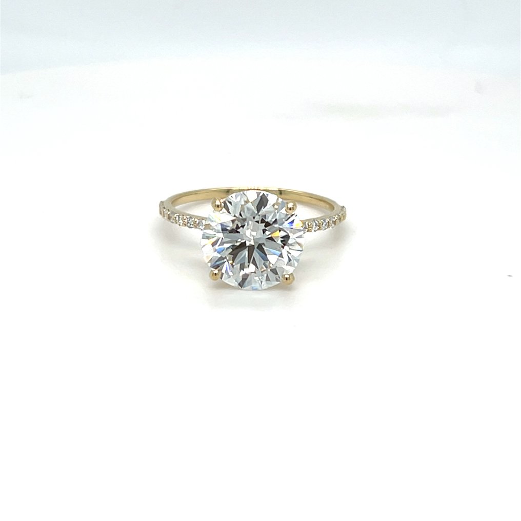 Δαχτυλίδι - 14 καράτια Κίτρινο χρυσό -  4.18ct. tw. Διαμάντι (Εργαστηριακής καλλιέργειας) - Διαμάντι #1.0