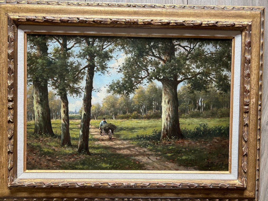 A. M. Geijp (1855 - 1926) - Aan het werk in het bos #1.0