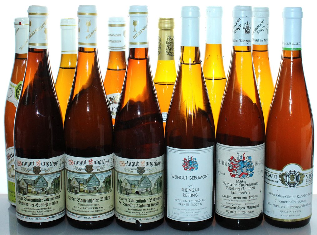 1981 to 1993 Spätlese + Kabinett dry + medium dry - mostly Riesling - Ρέινγκο, Ρέινεσεν, Πφαλζ - 12 Bottles (0.75L) #1.0