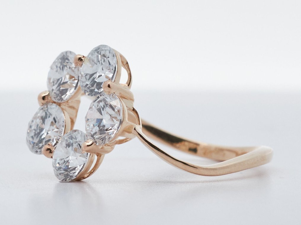 沒有保留價 - 戒指 - 14 克拉 黃金 -  2.34ct. tw. 鉆石 (實驗室培育) #4.3