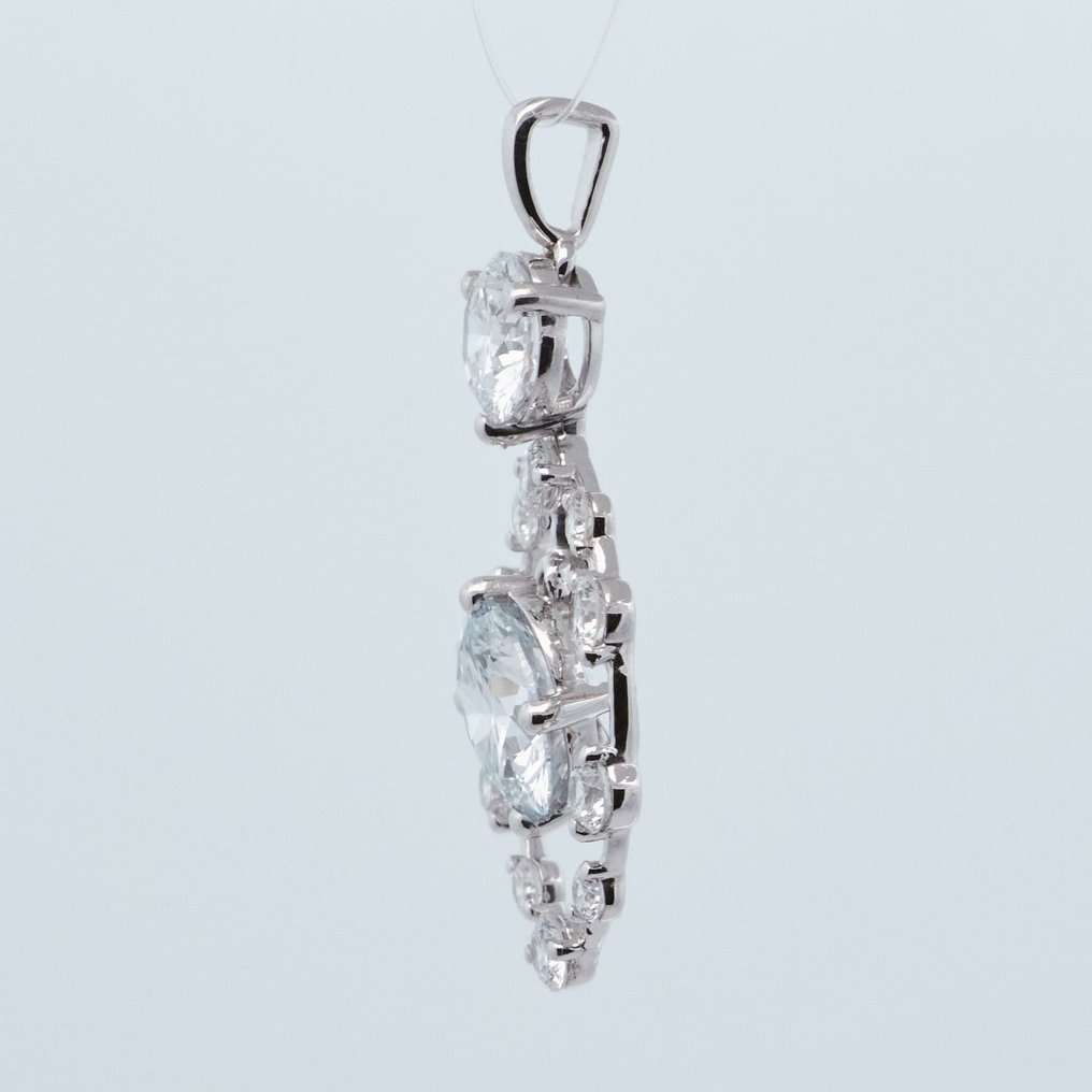 沒有保留價 - 墜飾 - 14 克拉 白金 -  2.01ct. tw. 鉆石 (實驗室培育) - 鉆石 #4.3
