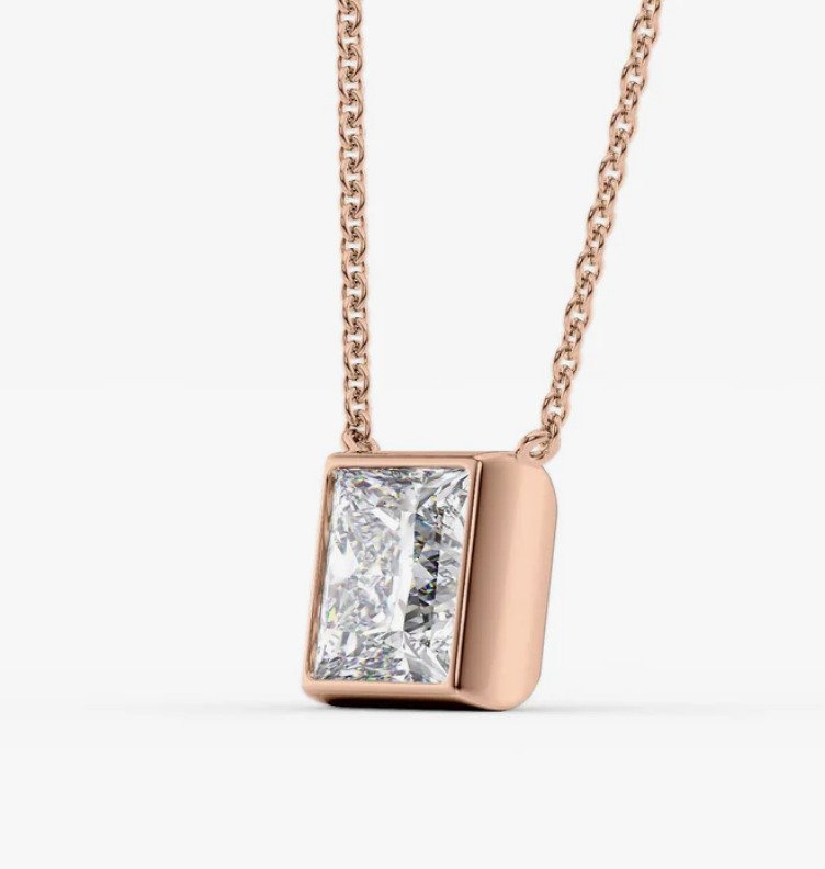 吊坠 - 14K包金 玫瑰金 -  0.91ct. tw. 钻石 (天然) #3.2