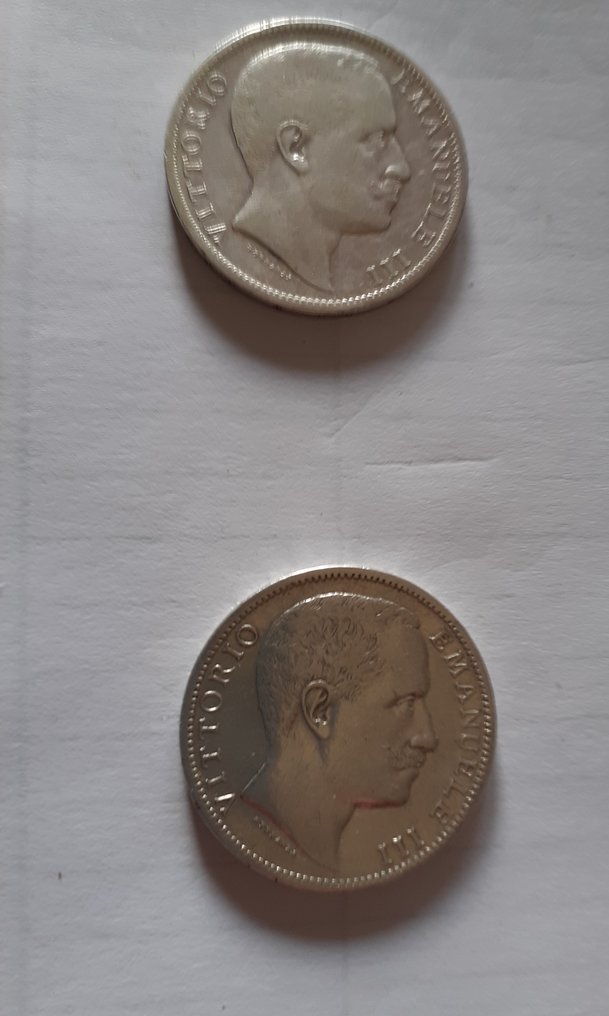 Ιταλία, Βασίλειο Vittorio Emanuele III. 2 Lire 1902 "Aquila Sabauda" (2 monete) #1.0