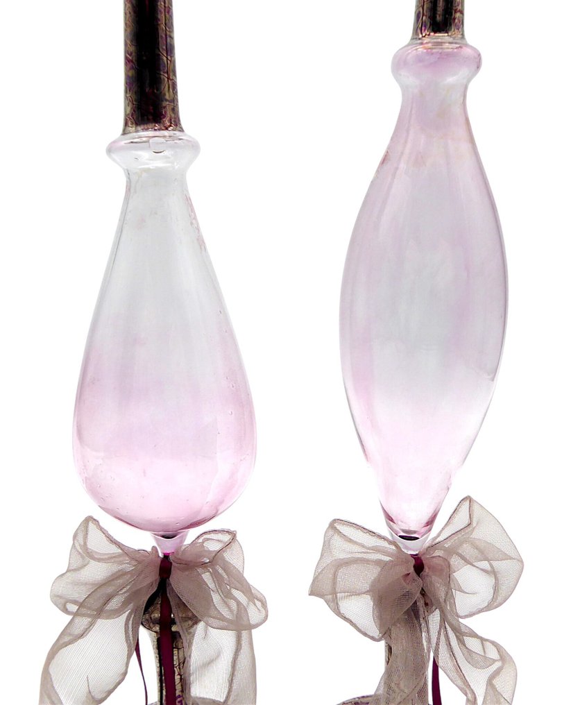Θεματική συλλογή - Ζευγάρι μπουκαλιών μοντέλο Αμέθυστος «Maratea» από χειροποίητο Μουρανογυαλί, δεκαετία του 1970 #2.1