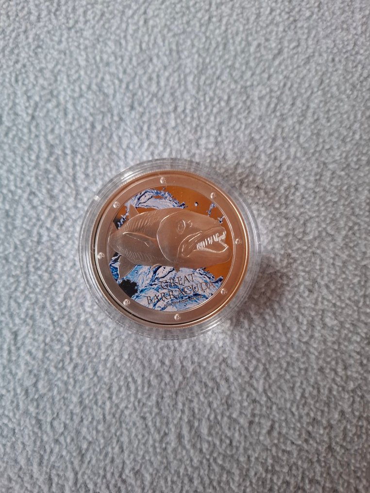 Νιούε. 2 Dollars 2015 Niue Ocean Predators, Great Barracuda colored  1 Oz  (χωρίς τιμή ασφαλείας) #1.0