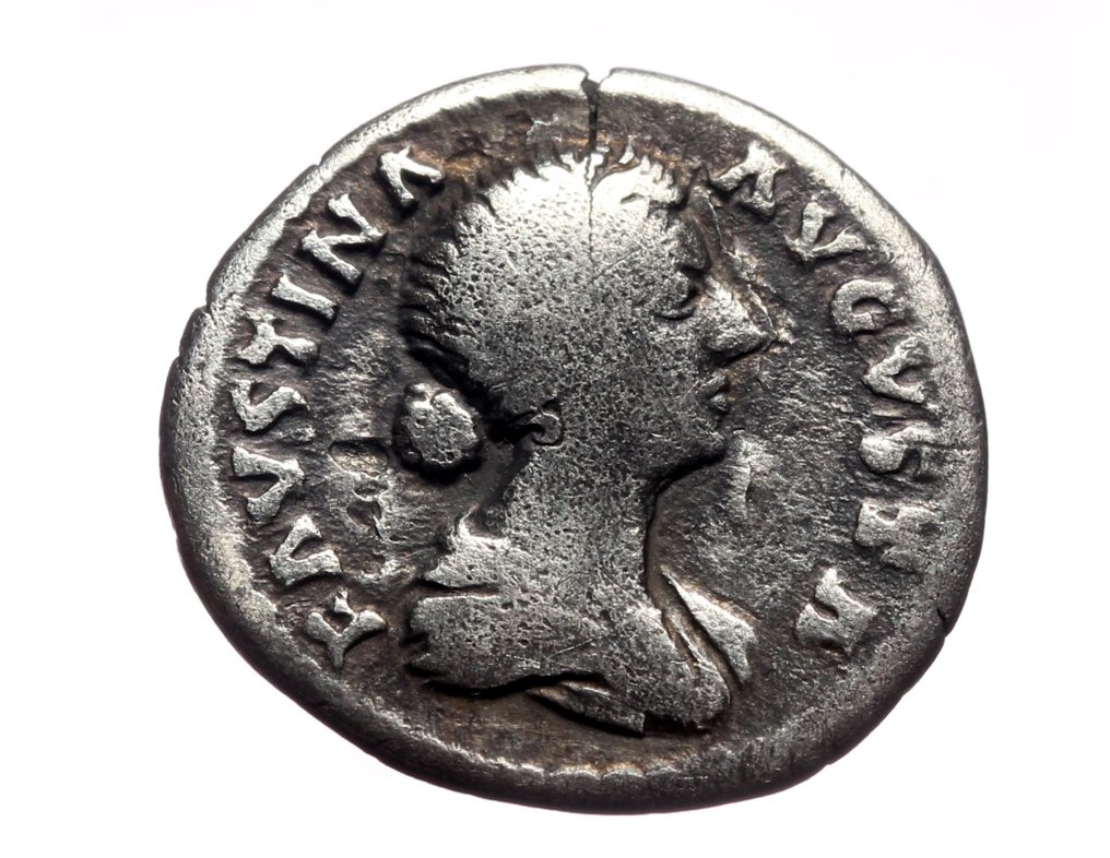 Ρωμαϊκή Αυτοκρατορία. Faustina II (Augusta, AD 147-175). Denarius Junona with peacock  (χωρίς τιμή ασφαλείας) #1.0
