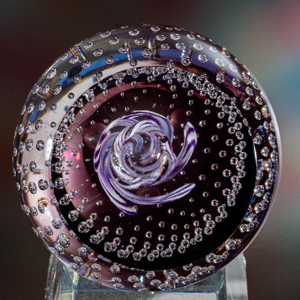 Caithness Glass - Stuart Cumming - 纸镇 - "Lilac Pool" (Ltd. Edition 1992) - Ø 7,8 cm - 玻璃 #1.0