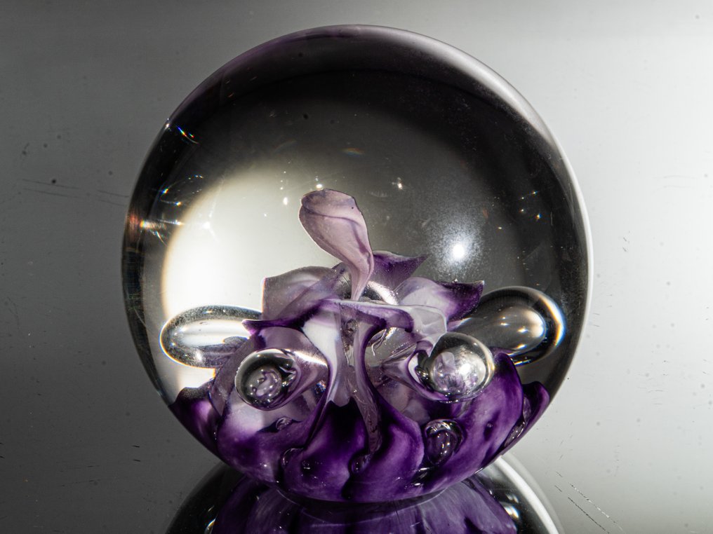 Selkirk Glass - James Brown - Paperipaino - "Satin" (1999) - Ø 7,2 cm - Lasi #2.1