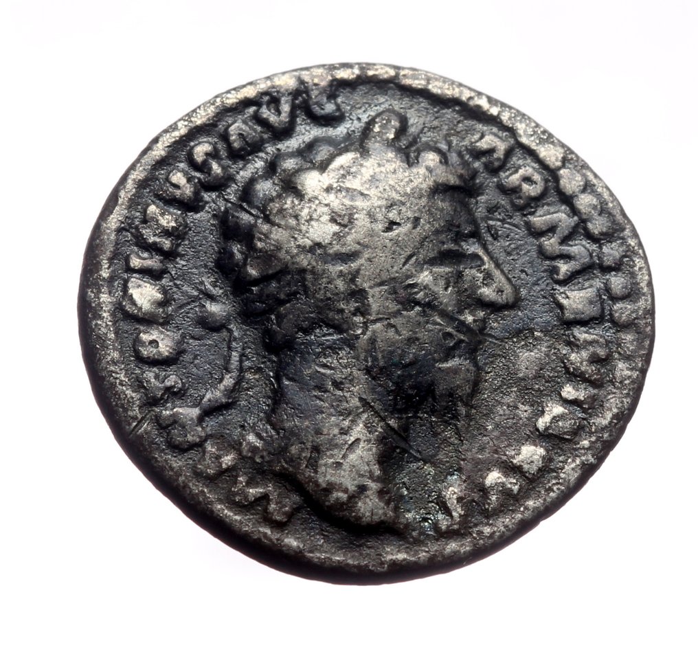 罗马帝国. Marcus Aurelius (AD 161-180). Denarius Seated Roma  (没有保留价) #1.0