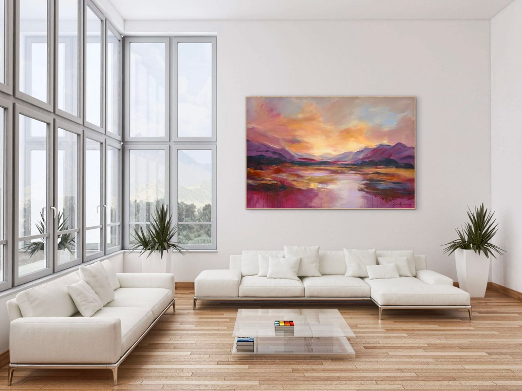 Ellis Hollering - Golden Stillness - XXL Abstract landscape #3.2