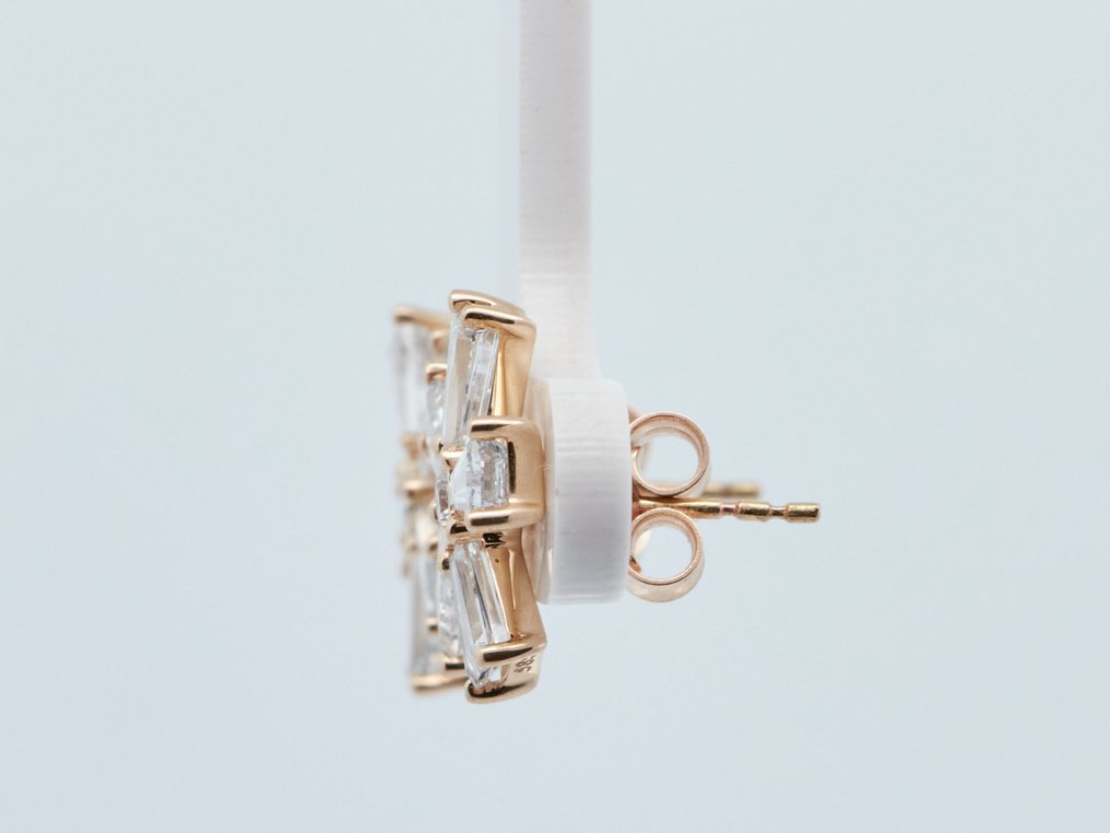 没有保留价 - 耳环 - 14K包金 黄金 - 2.43ct. tw. 钻石 (实验室培育) - 钻石 #4.3