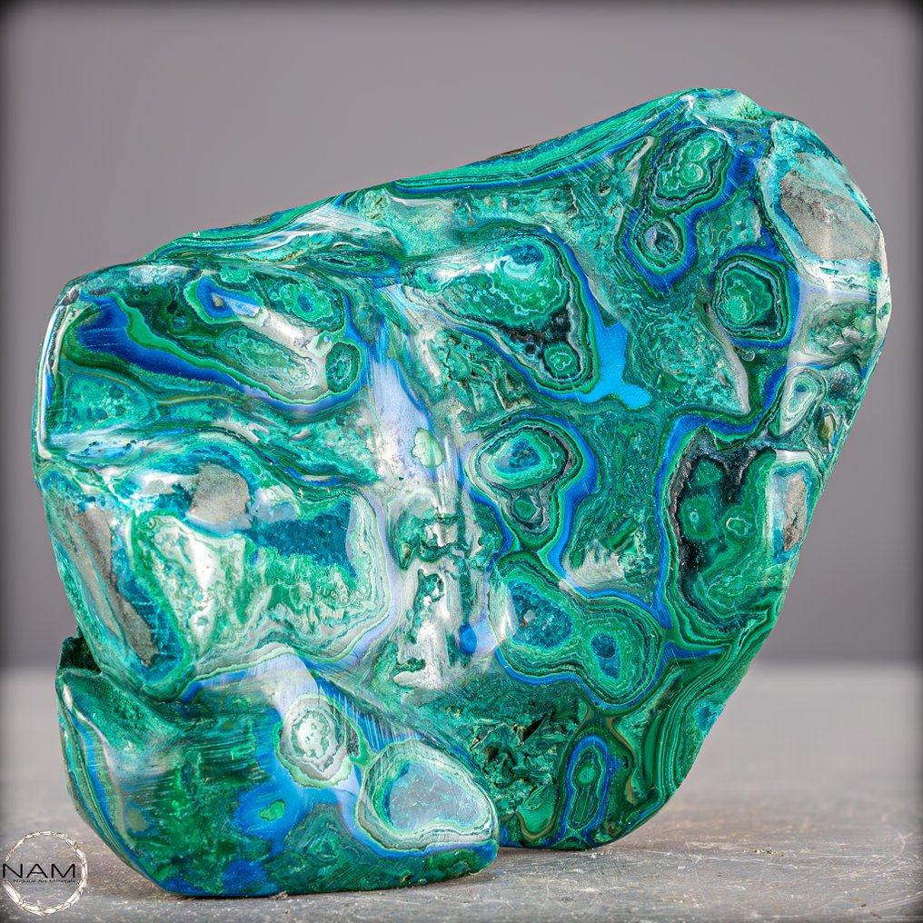 Φυσικό σχήμα Azurit-Malachit Έντονη χρωματική ένταση και πολύπλοκη ζωντότητα- 626.59 g #4.3